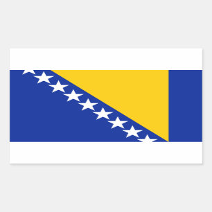 Patriotic Bosnia Herzegovina Flag Rectangular Sticker