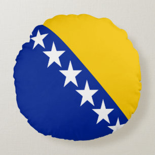 Patriotic Bosnia Herzegovina Flag Round Cushion
