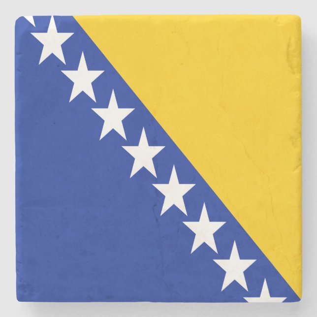 Patriotic Bosnia Herzegovina Flag Stone Coaster (Front)