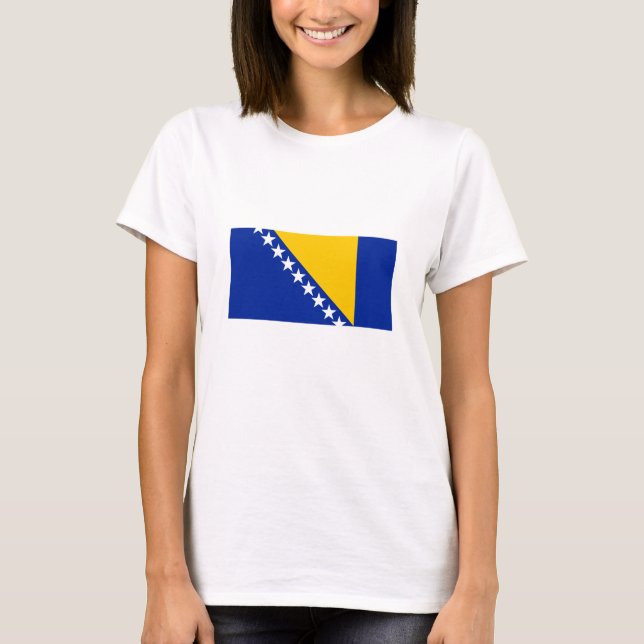Patriotic Bosnia Herzegovina Flag T-Shirt (Front)