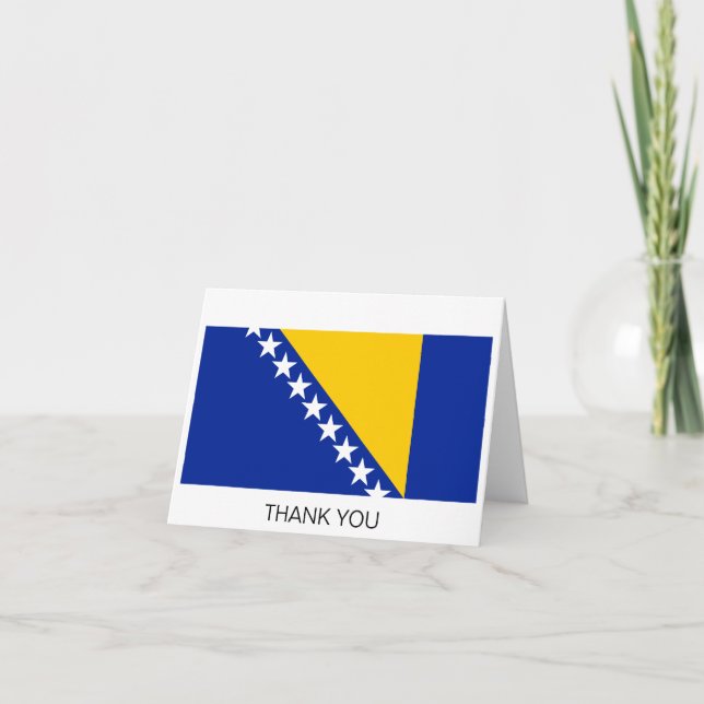 Patriotic Bosnia Herzegovina Flag Thank You Card (Front)