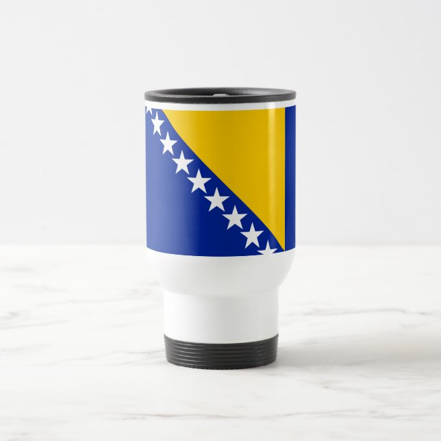 Patriotic Bosnia Herzegovina Flag Travel Mug (Center)