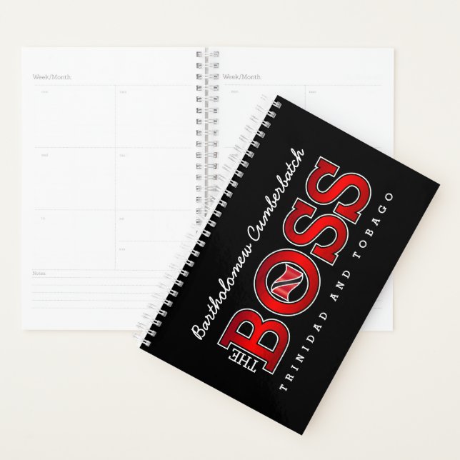 Patriotic BOSS Trinidad and Tobago Flag and NAME Planner (Display)
