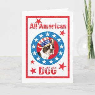 Patriotic Boston Terrier Card