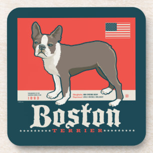 Patriotic   Boston Terrier Coaster
