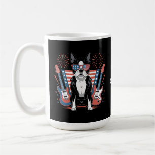 Patriotic Boston Terrier Dog Lover Design USA Flag Coffee Mug