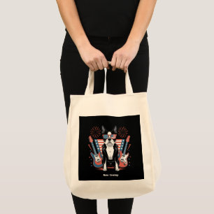 Patriotic Boston Terrier Dog Lover Design USA Flag Tote Bag