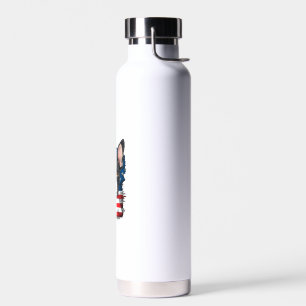 Patriotic Boston Terrier Dog Puppy American Flag 4 Water Bottle