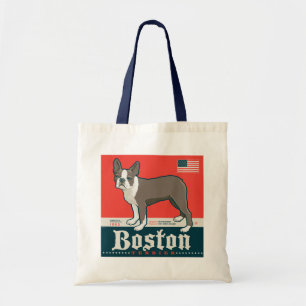 Patriotic   Boston Terrier Tote Bag