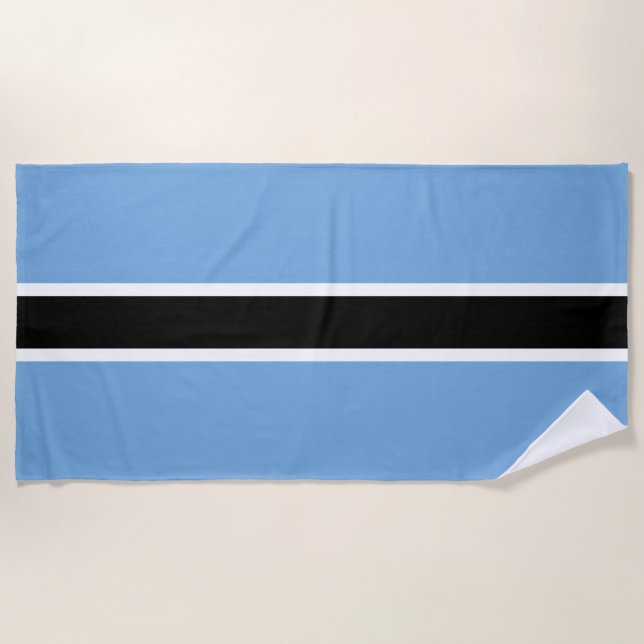 Patriotic Botswana Flag Beach Towel (Front)