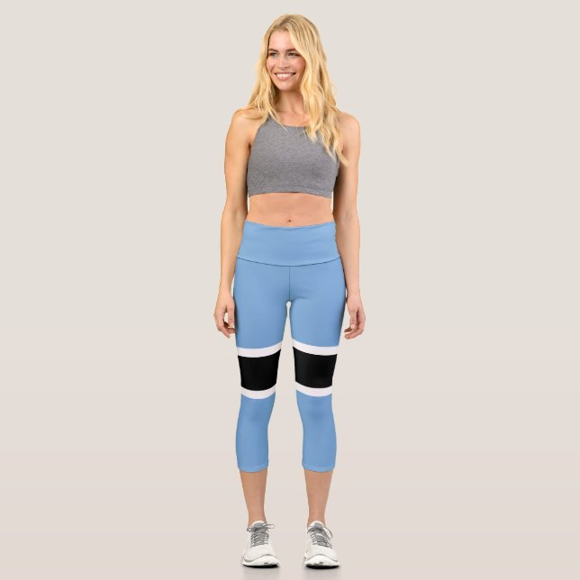 Patriotic Botswana Flag Capri Leggings (Front)