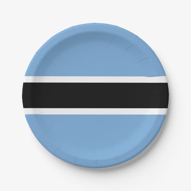 Patriotic Botswana Flag Paper Plates (Front)