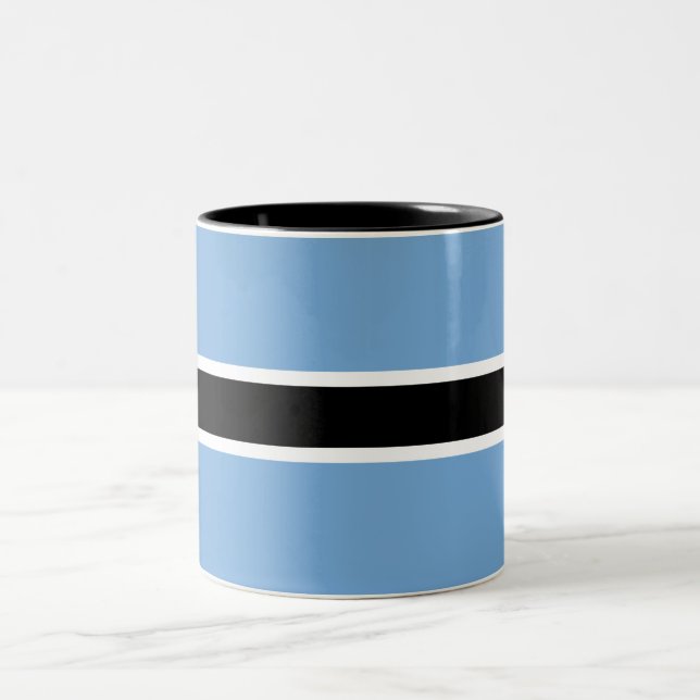 Patriotic Botswana Flag Two-Tone Coffee Mug (Center)