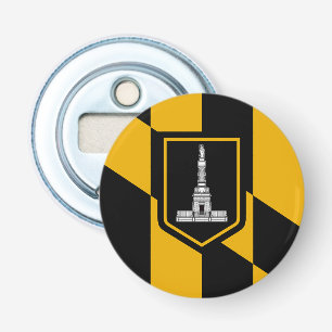 Patriotic bottle opener with Flag of Baltimore
