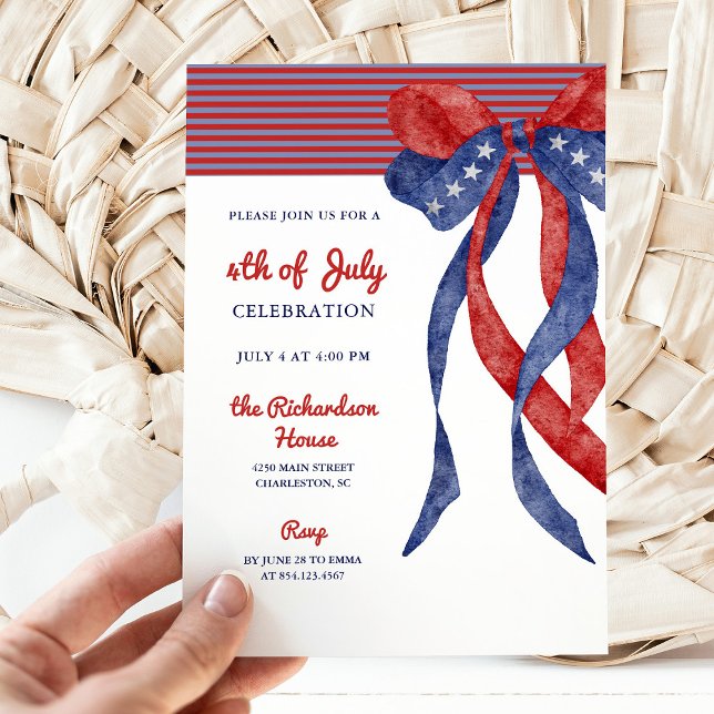 Patriotic Bow | 4th of July Party Invitation (Creator Uploaded)