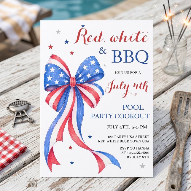 Patriotic Bow Party Invitation (Creator Uploaded)