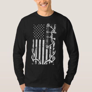 Patriotic Bowhunting Bow Hunter Deer Hunting Ameri T-Shirt