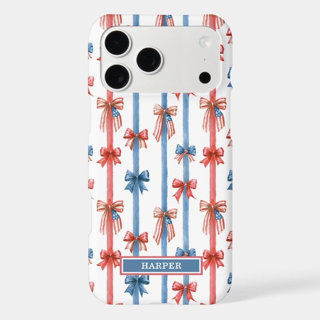 Patriotic Bows and Stripes Monogrammed (Back)