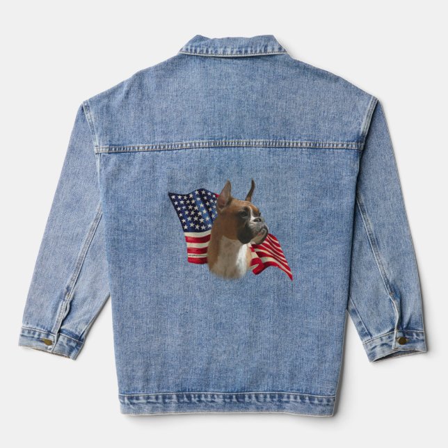Patriotic Boxer Denim Jacket (Back)
