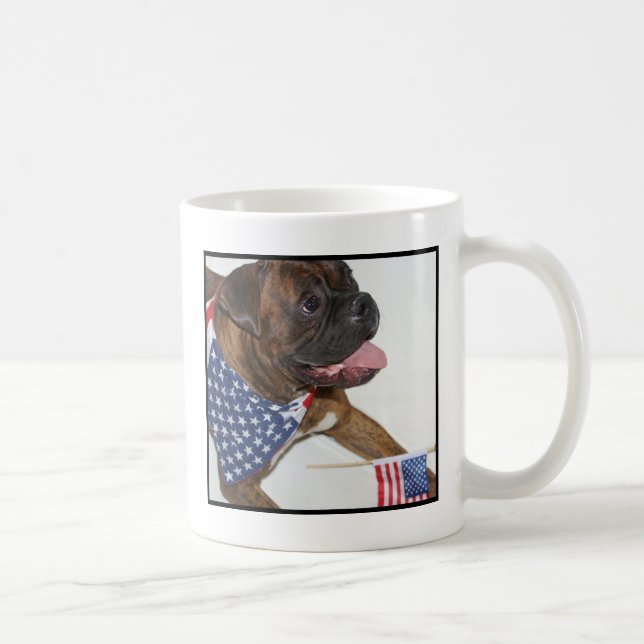 Patriotic Boxer dog mug (Right)