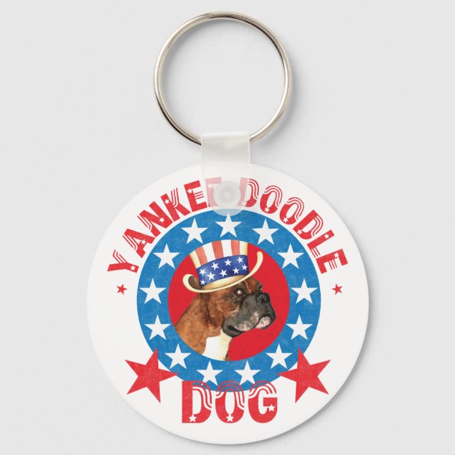 Patriotic Boxer Key Ring (Front)
