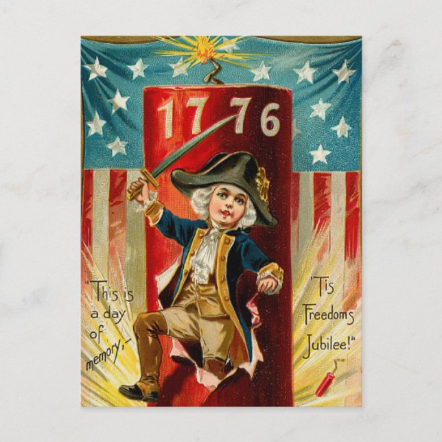 Patriotic Boy Postcard (Front)