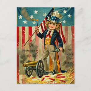 Patriotic Boy Postcard