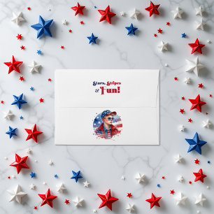 Patriotic Boy “Stars, Stripes & Fun” Birthday Envelope
