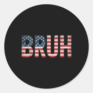 Patriotic Boys Teens Kids Men Vintage Usa American Classic Round Sticker
