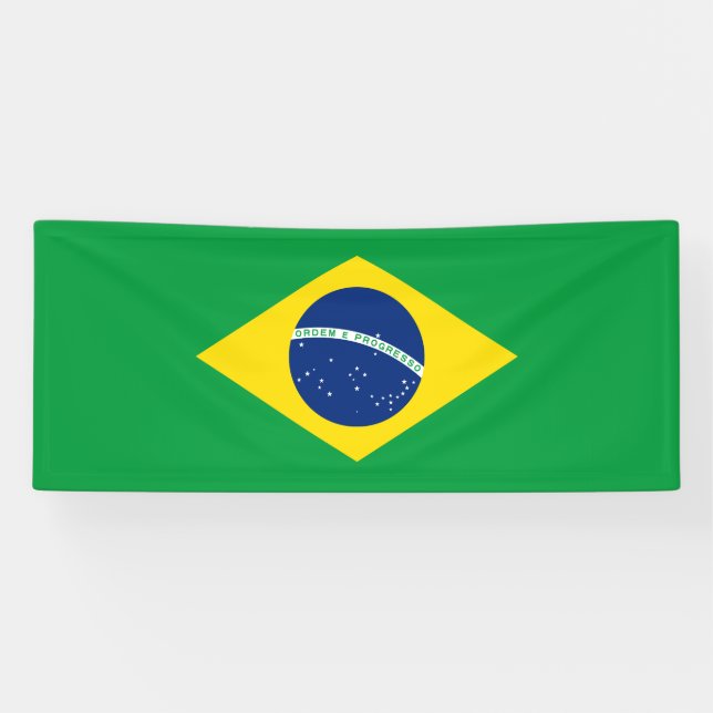Patriotic Brazil Flag Banner (Horizontal)