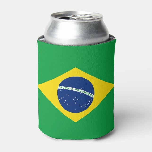 Patriotic Brazil Flag Can Cooler (Can Front)
