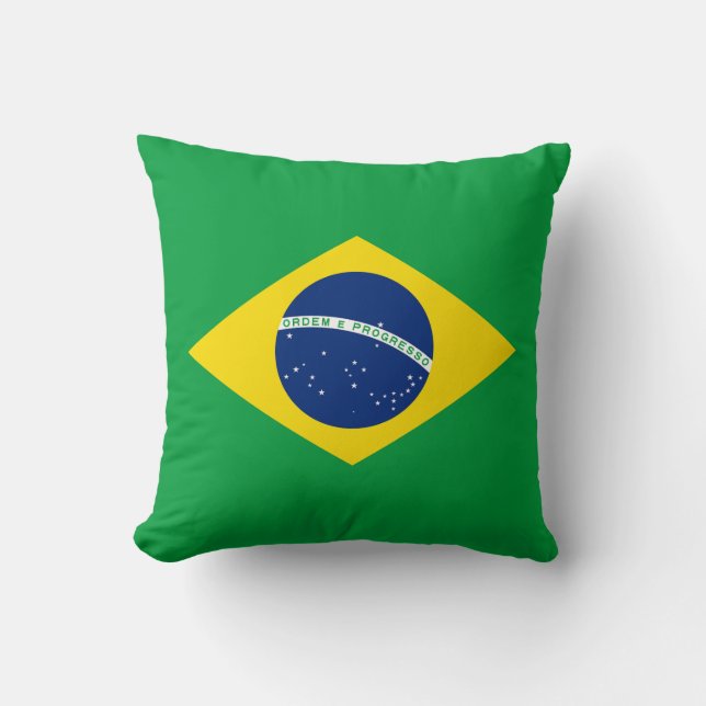Patriotic Brazil Flag Cushion (Front)
