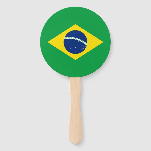 Patriotic Brazil Flag Hand Fan (Front)