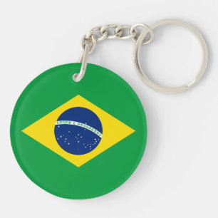Patriotic Brazil Flag Key Ring