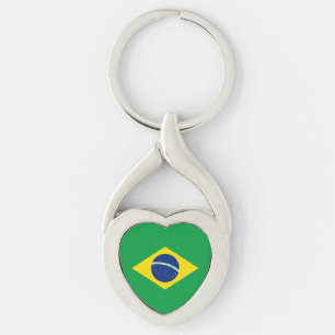 Patriotic Brazil Flag Key Ring