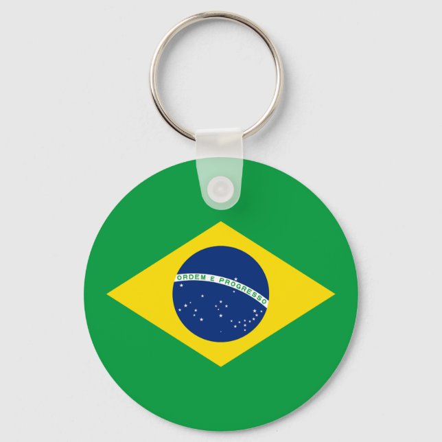 Patriotic Brazil Flag Key Ring (Front)