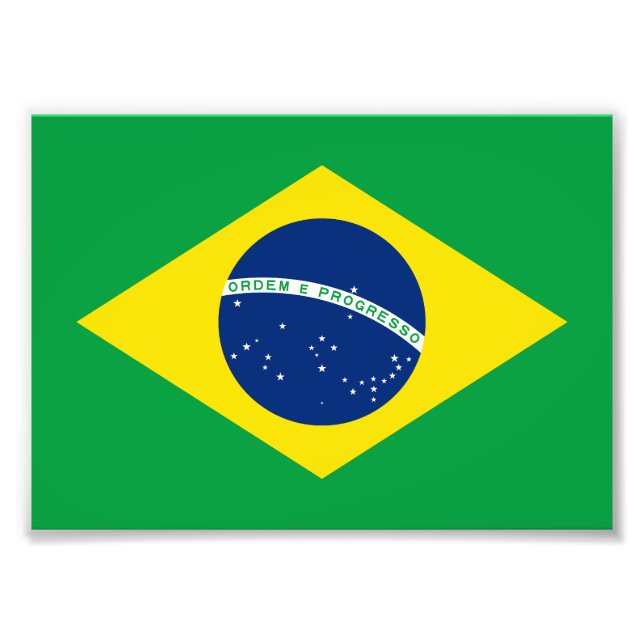 Patriotic Brazil Flag Photo Print (Front)