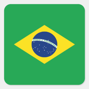 Patriotic Brazil Flag Square Sticker