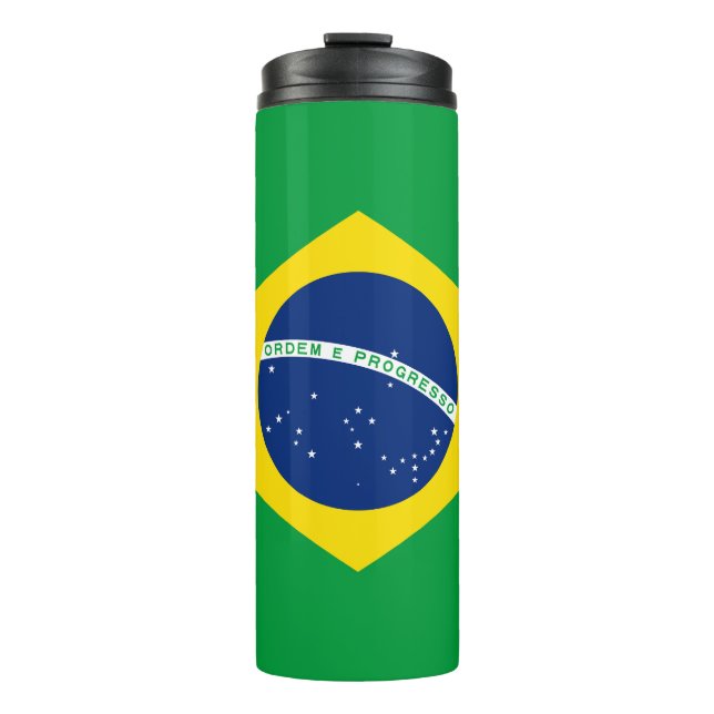 Patriotic Brazil Flag Thermal Tumbler (Front)