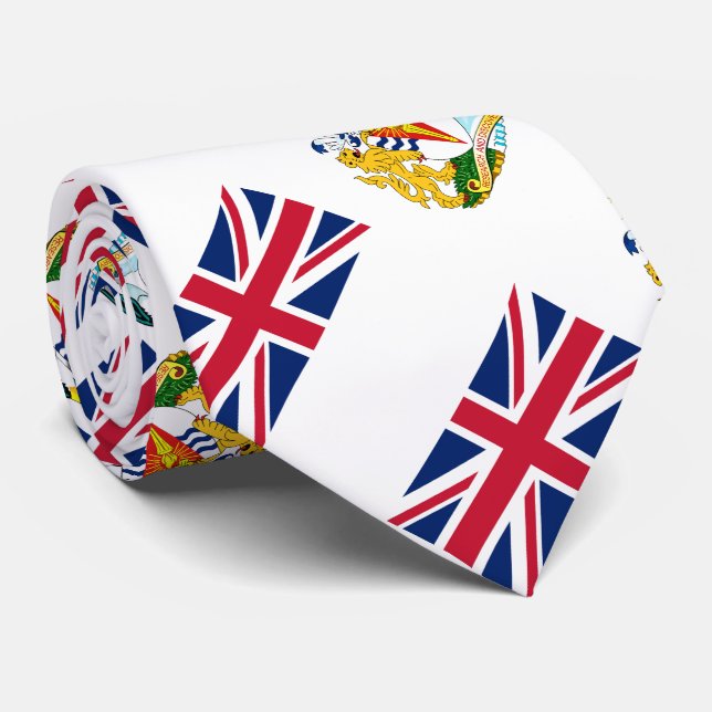 Patriotic British Antarctic Territory Flag Tie (Rolled)