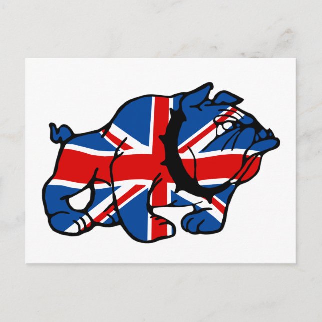 Patriotic British Bulldog Britsh flag Postcard (Front)