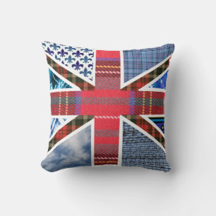 Patriotic British Flag made of fabric patterns Cushion