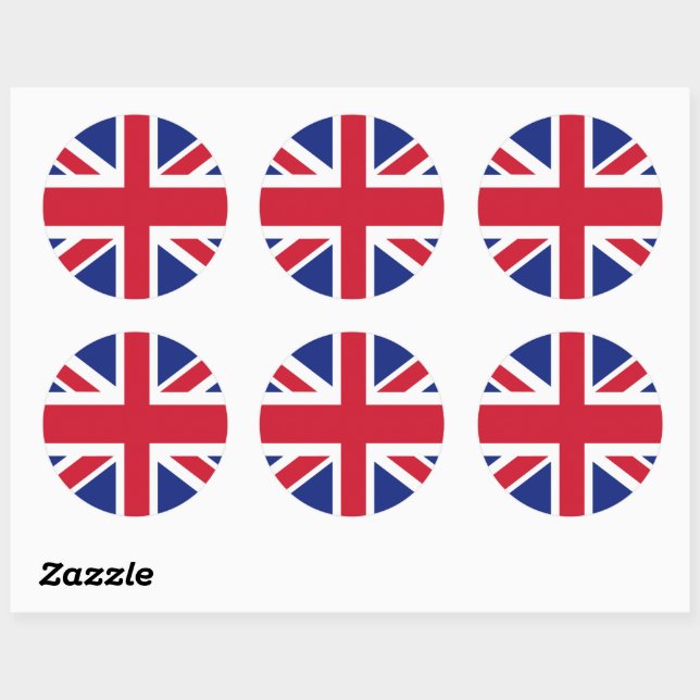 Patriotic British Union Jack Flag Classic Round St Classic Round Sticker (Sheet)