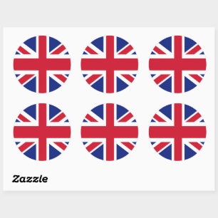 Patriotic British Union Jack Flag Classic Round St Classic Round Sticker