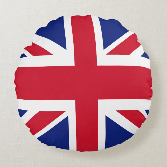 Patriotic British Union Jack Flag Round Cushion (Front)