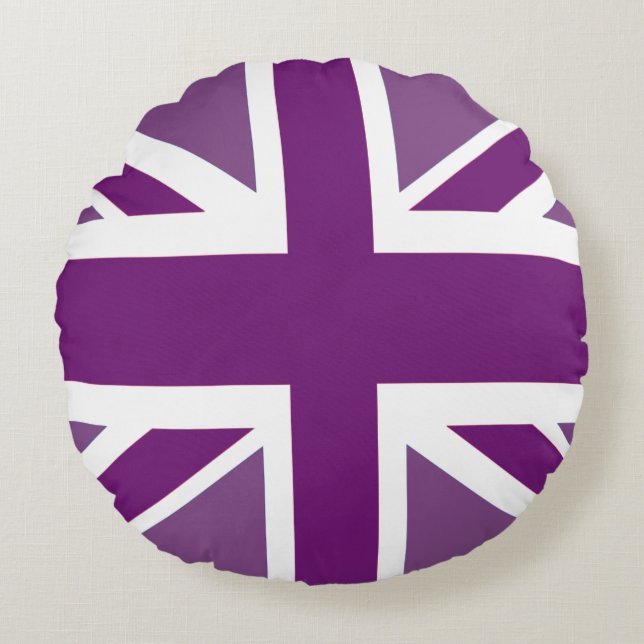 Patriotic British Union Jack Flag Round Cushion (Front)