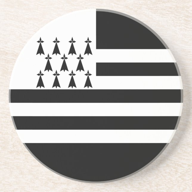 Patriotic Brittany Flag Coaster (Front)
