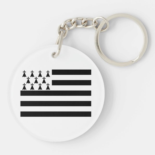 Patriotic Brittany Flag Key Ring (Back)