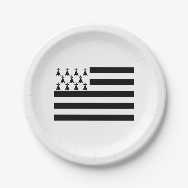 Patriotic Brittany Flag Paper Plate (Front)