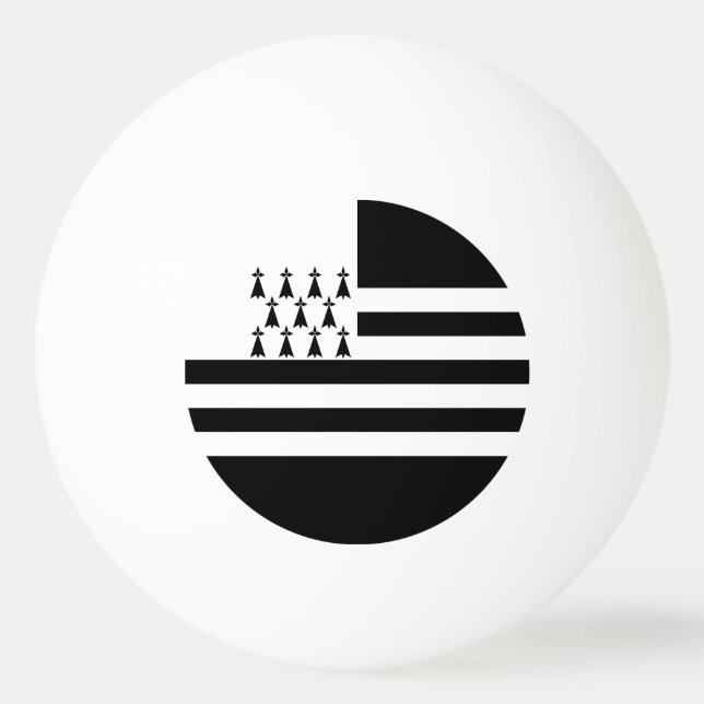 Patriotic Brittany Flag Ping Pong Ball (Back)